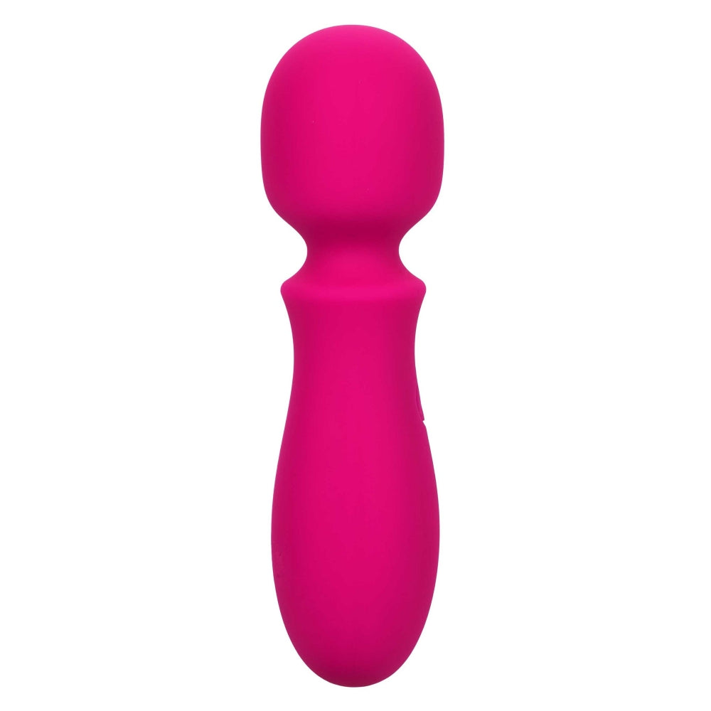 Mini wand vibrator CalExotics Bliss Liquid Silicone cu 10 viteze vibratie si cap flexibil, Roz