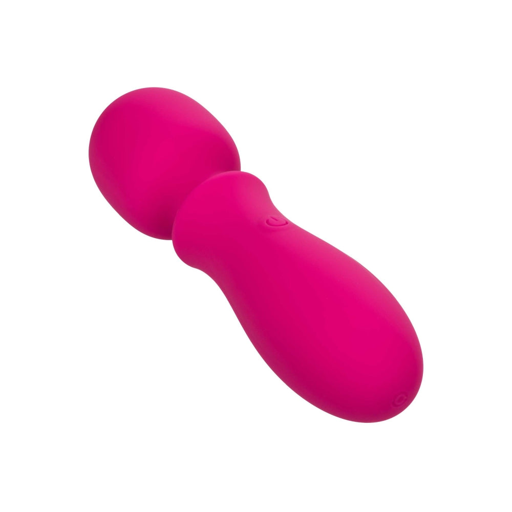 Mini wand vibrator CalExotics Bliss Liquid Silicone cu 10 viteze vibratie si cap flexibil, Roz
