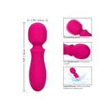Mini wand vibrator CalExotics Bliss Liquid Silicone cu 10 viteze vibratie si cap flexibil, Roz