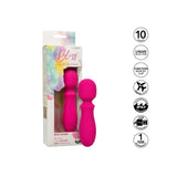 Mini wand vibrator CalExotics Bliss Liquid Silicone cu 10 viteze vibratie si cap flexibil, Roz