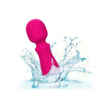 Mini wand vibrator CalExotics Bliss Liquid Silicone cu 10 viteze vibratie si cap flexibil, Roz