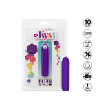 Mini Vibrator masator pentru stimulare precisa CalExotics Kyst Fling cu 10 functii vibratie si silicon lichid, mov