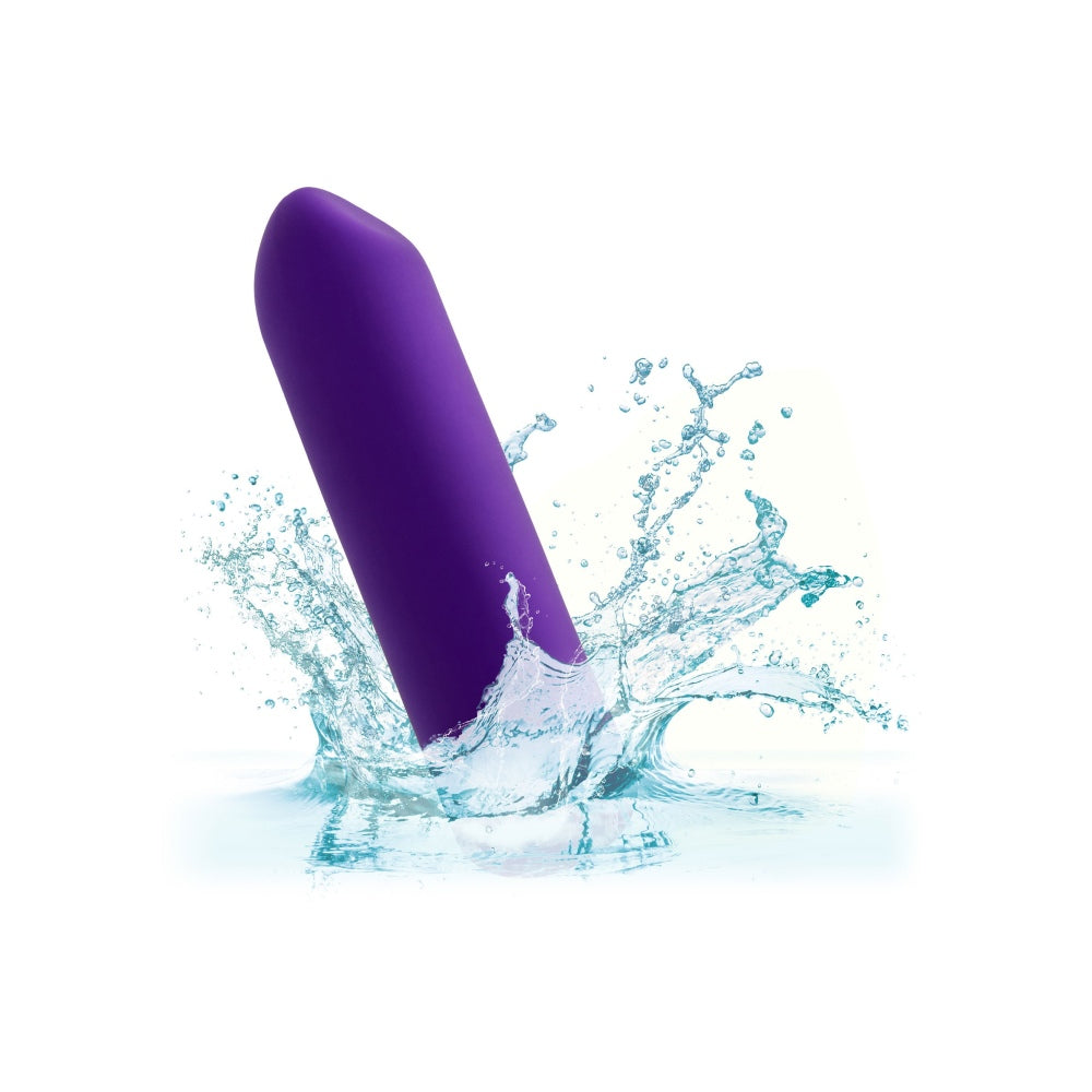 Mini Vibrator masator pentru stimulare precisa CalExotics Kyst Fling cu 10 functii vibratie si silicon lichid, mov