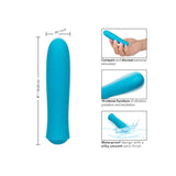 Mini Vibrator masator personal CalExotics Kyst T.C.B. cu 10 functii vibratie si finisaj matasos, Azur
