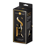 Dop Anal de Sticla Secret Kisses Handblown Wide Butt Plug, Large, Negru cu Auriu, sticla suflata manual, hipoalergenic, compatibil cu toti lubrifiantii, 10 cm