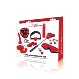 Set Cadou Sex Toys Whipsmart Heartbreaker 10 Piese - Pasties Inima, Paleta cu inima, Masca, Calus, Dildo din silicon, Catuse, Cleme pentru sfarcuri, lumanare, dop anal, ham strap-on - Ideal pentru cadou de Sf. Valentin