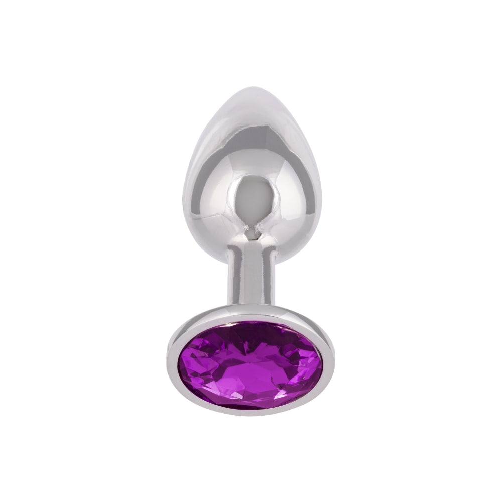 Dop Anal Mic cu Cristal Amethyst CalExotics – Design Metalic Neted, Fara Nichel, Perfect pentru Incepatori