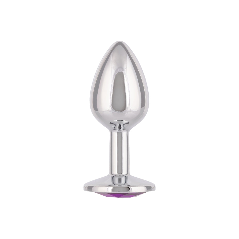 Dop Anal Mic cu Cristal Amethyst CalExotics – Design Metalic Neted, Fara Nichel, Perfect pentru Incepatori
