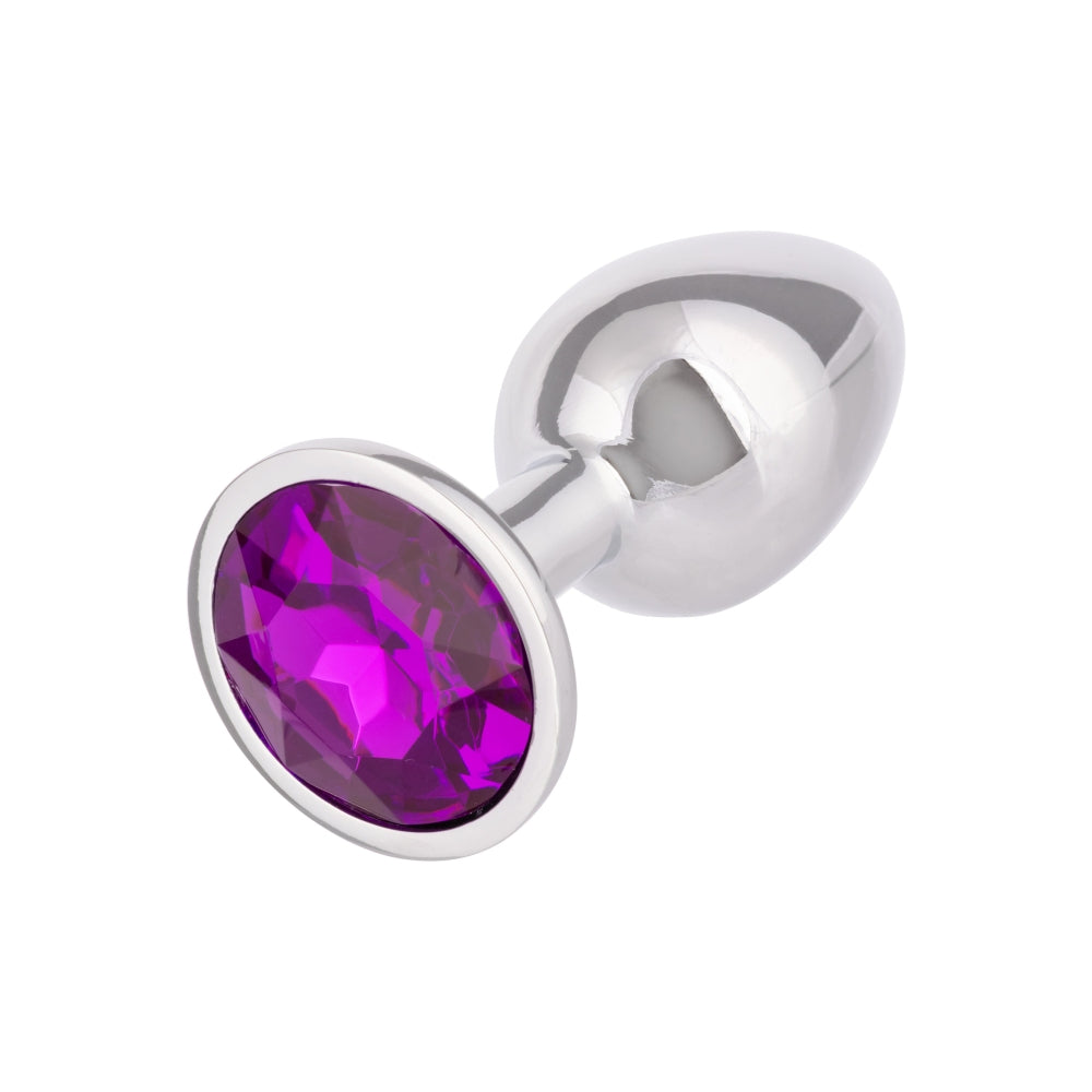 Dop Anal Mic cu Cristal Amethyst CalExotics – Design Metalic Neted, Fara Nichel, Perfect pentru Incepatori