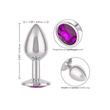 Dop Anal Mic cu Cristal Amethyst CalExotics – Design Metalic Neted, Fara Nichel, Perfect pentru Incepatori