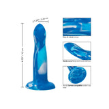 Dildo Sonda anala din silicon lichid CalExotics Twisted Love Twisted Probe cu ventuza si design flexibil, albastru
