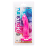 Dildo Sonda anala din silicon lichid CalExotics Twisted Love Twisted Probe cu ventuza si design flexibil, roz
