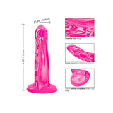 Dildo Sonda anala din silicon lichid CalExotics Twisted Love Twisted Probe cu ventuza si design flexibil, roz