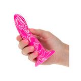 Dildo Sonda anala din silicon lichid CalExotics Twisted Love Twisted Probe cu ventuza si design flexibil, roz