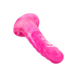 Sonda Strap-on Ribbed din Silicon Lichid Twisted Love cu Textura Striata si Ventuza Solida, Roz