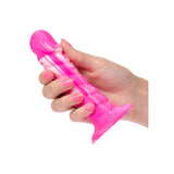 Sonda Strap-on Ribbed din Silicon Lichid Twisted Love cu Textura Striata si Ventuza Solida, Roz