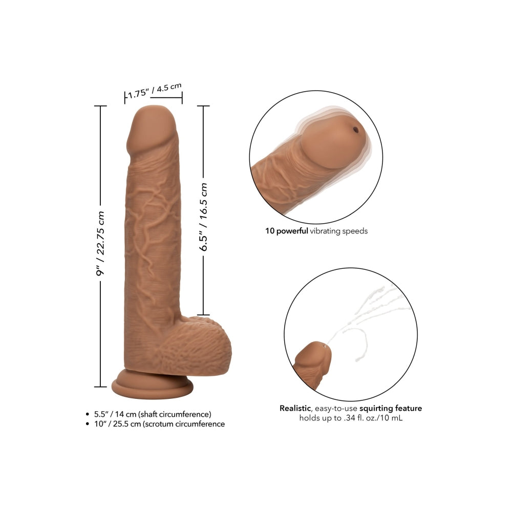 Dildo Vibrator reincarcabil CalExotics Squirting Stick cu functie de ejaculare realista si 10 viteze vibratie