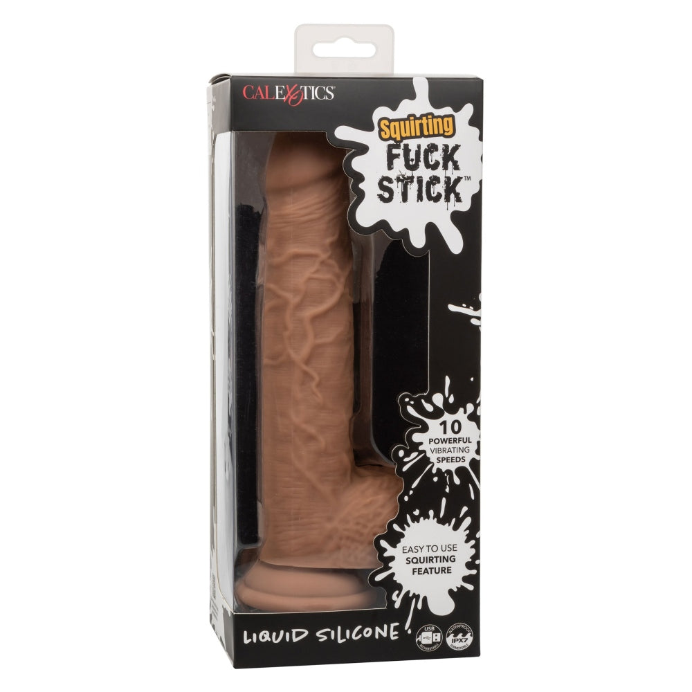 Dildo Vibrator reincarcabil CalExotics Squirting Stick cu functie de ejaculare realista si 10 viteze vibratie