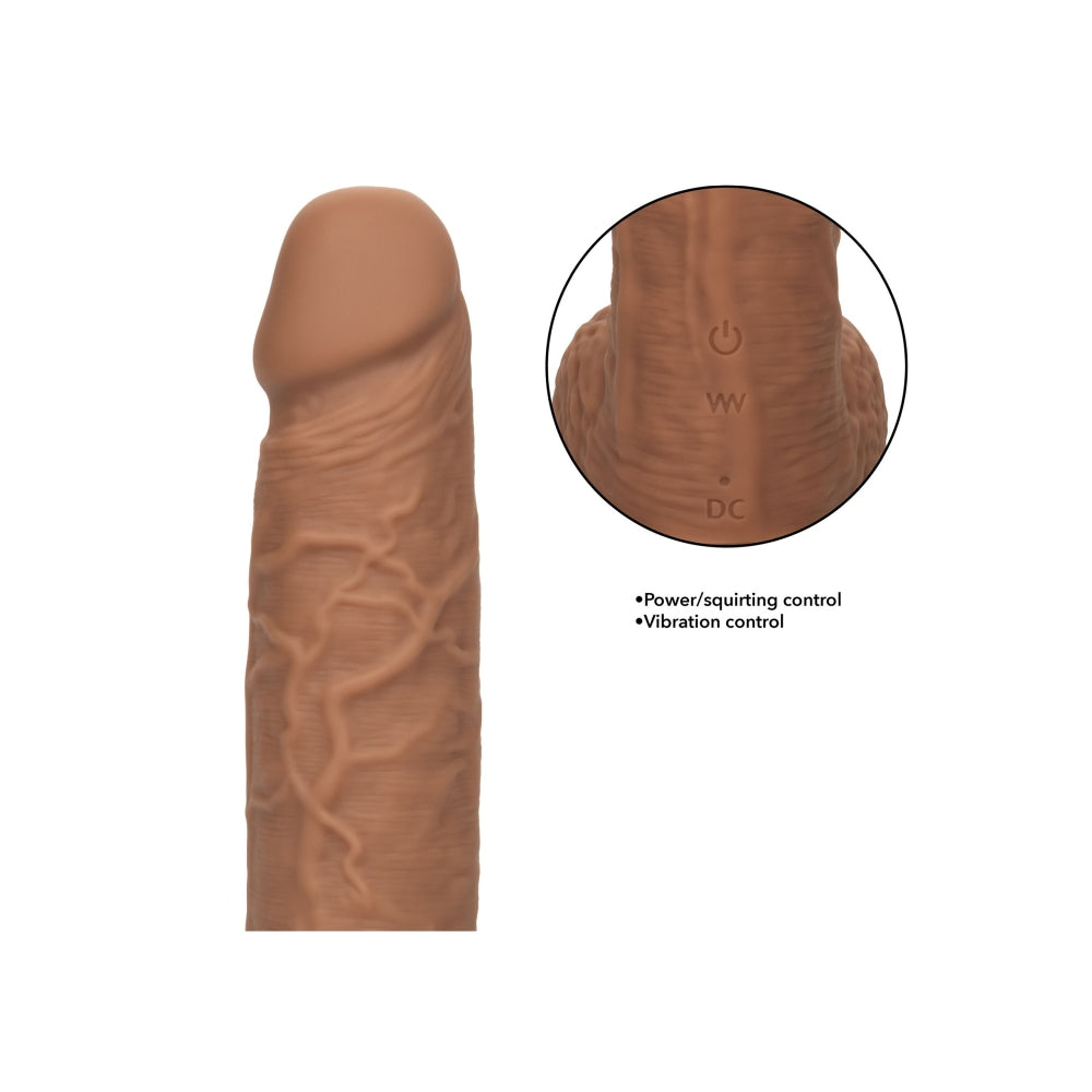 Dildo Vibrator reincarcabil CalExotics Squirting Stick cu functie de ejaculare realista si 10 viteze vibratie