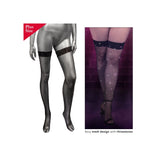 Dresuri Inalti Plus Size cu Suport Stay-Up Radiance CalExotics - Design Mesh Respirabil si Pietre Stralucitoare, Plus Size