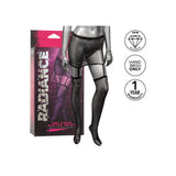 Lenjerie Sexy CalExotics Set Fusta Mini cu Jartiere si Ciorapi Sexy din Plasa cu Strasuri. Negru