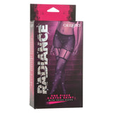 Lenjerie Sexy CalExotics Set Fusta Mini cu Jartiere si Ciorapi Sexy din Plasa cu Strasuri. Negru