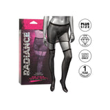 Fusta Mini Plus Size Negru Portjartier cu Dresuri CalExotics Radiance - Plasa Respirabila si Strasuri