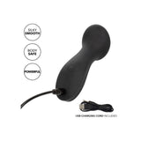 Vibrator Wand Mini CalExotics Boundless - Negru, 9.5 cm - 10 Functii Intense - Material Liquid Silicone - Memorie Inteligenta - Reincarcabil, Rezistent la Apa IPX7