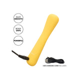 Mini Vibrator Wand flexibil CalExotics Boundless Mini FlexiWand cu 10 functii vibratie si silicon lichid, galben
