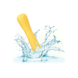 Mini Vibrator Wand flexibil CalExotics Boundless Mini FlexiWand cu 10 functii vibratie si silicon lichid, galben