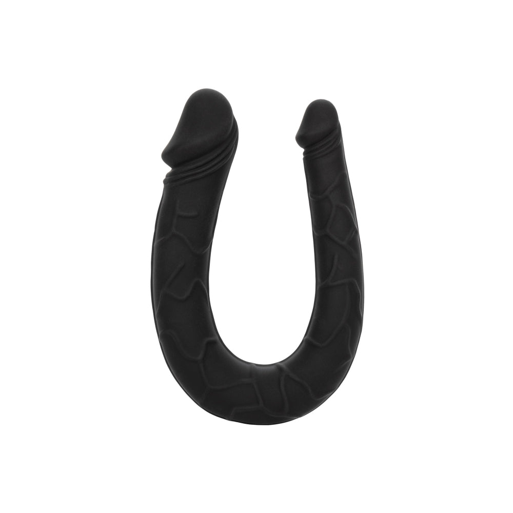 Dildo Dublu CalExotics AC/DC Dong - Negru, 34 cm - Dildo in forma de U cu doua capete distincte - Flexibil si confortabil - Ideal pentru satisfactie solo sau in cuplu