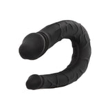 Dildo Dublu CalExotics AC/DC Dong - Negru, 34 cm - Dildo in forma de U cu doua capete distincte - Flexibil si confortabil - Ideal pentru satisfactie solo sau in cuplu