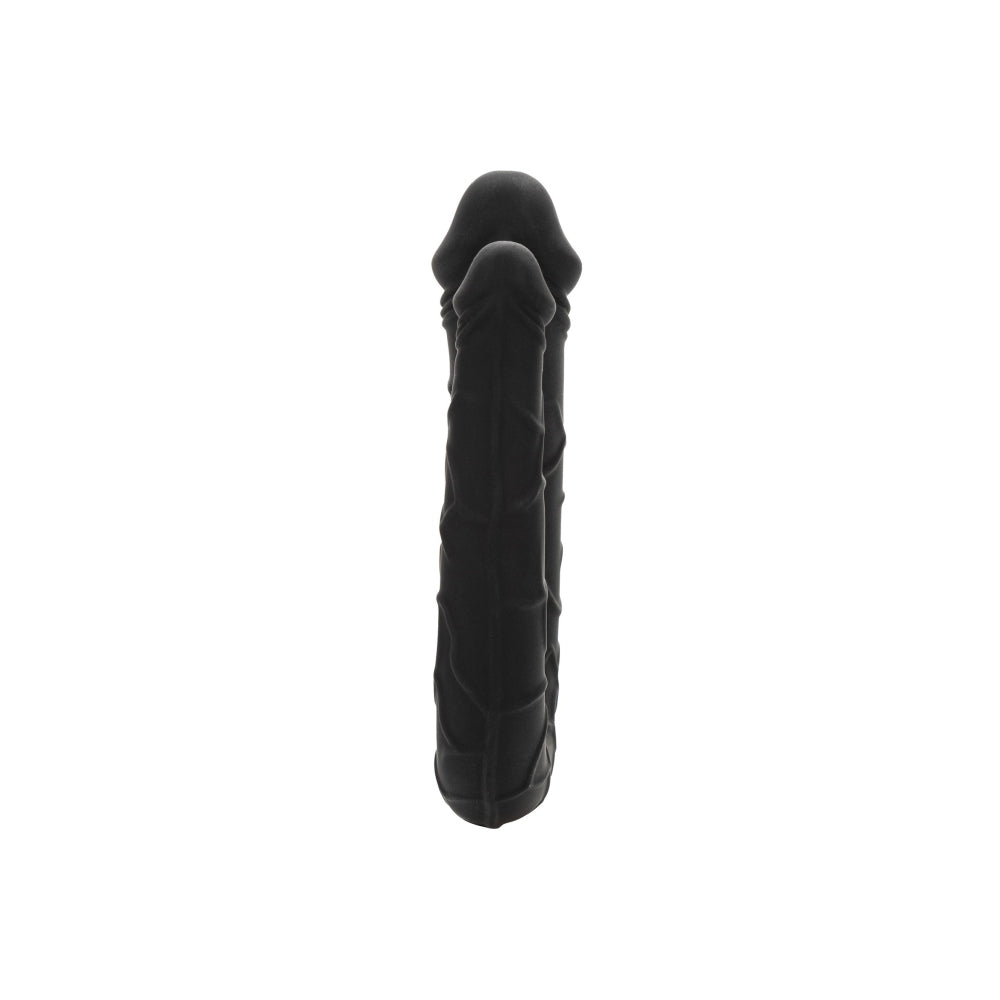 Dildo Dublu CalExotics AC/DC Dong - Negru, 34 cm - Dildo in forma de U cu doua capete distincte - Flexibil si confortabil - Ideal pentru satisfactie solo sau in cuplu