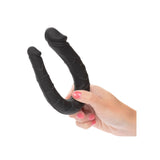 Dildo Dublu CalExotics AC/DC Dong - Negru, 34 cm - Dildo in forma de U cu doua capete distincte - Flexibil si confortabil - Ideal pentru satisfactie solo sau in cuplu