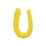 Dildo Dublu CalExotics AC/DC Dong - Galben, 34 cm - Dildo in forma de U cu doua capete distincte - Flexibil si confortabil - Ideal pentru satisfactie solo sau in cuplu