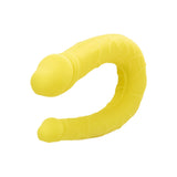 Dildo Dublu CalExotics AC/DC Dong - Galben, 34 cm - Dildo in forma de U cu doua capete distincte - Flexibil si confortabil - Ideal pentru satisfactie solo sau in cuplu