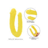 Dildo Dublu CalExotics AC/DC Dong - Galben, 34 cm - Dildo in forma de U cu doua capete distincte - Flexibil si confortabil - Ideal pentru satisfactie solo sau in cuplu
