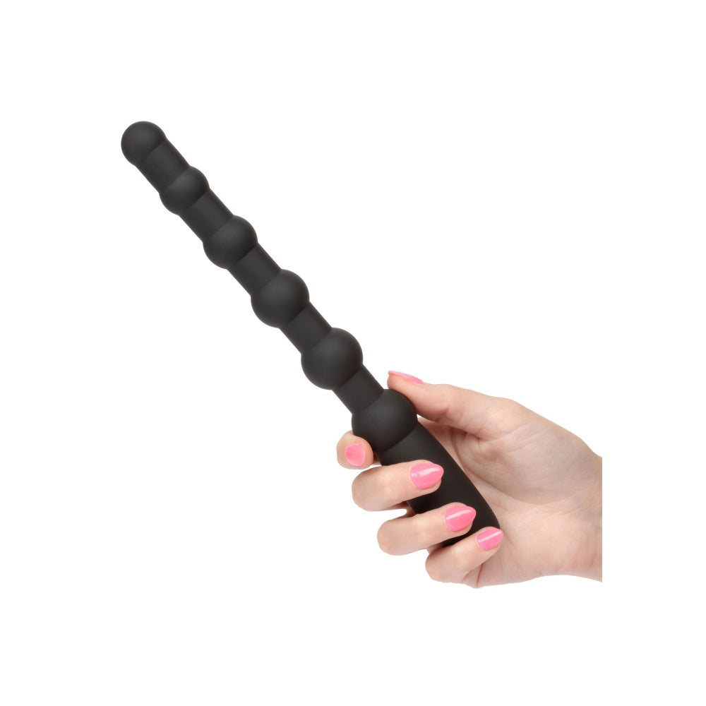 Bile Anale Vibratoare CalExotics X-10 - Negru, 17.75 cm - Design gradat pentru placere intensa - 10 Functii de Vibratii - Reincarcabil, Rezistent la Apa IPX7