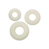 Inele CalExotics penis din silicon lichid Alpha Glow-In-The-Dark set 3 inele elastice impermeabile, Albe