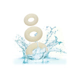 Inele CalExotics penis din silicon lichid Alpha Glow-In-The-Dark set 3 inele elastice impermeabile, Albe