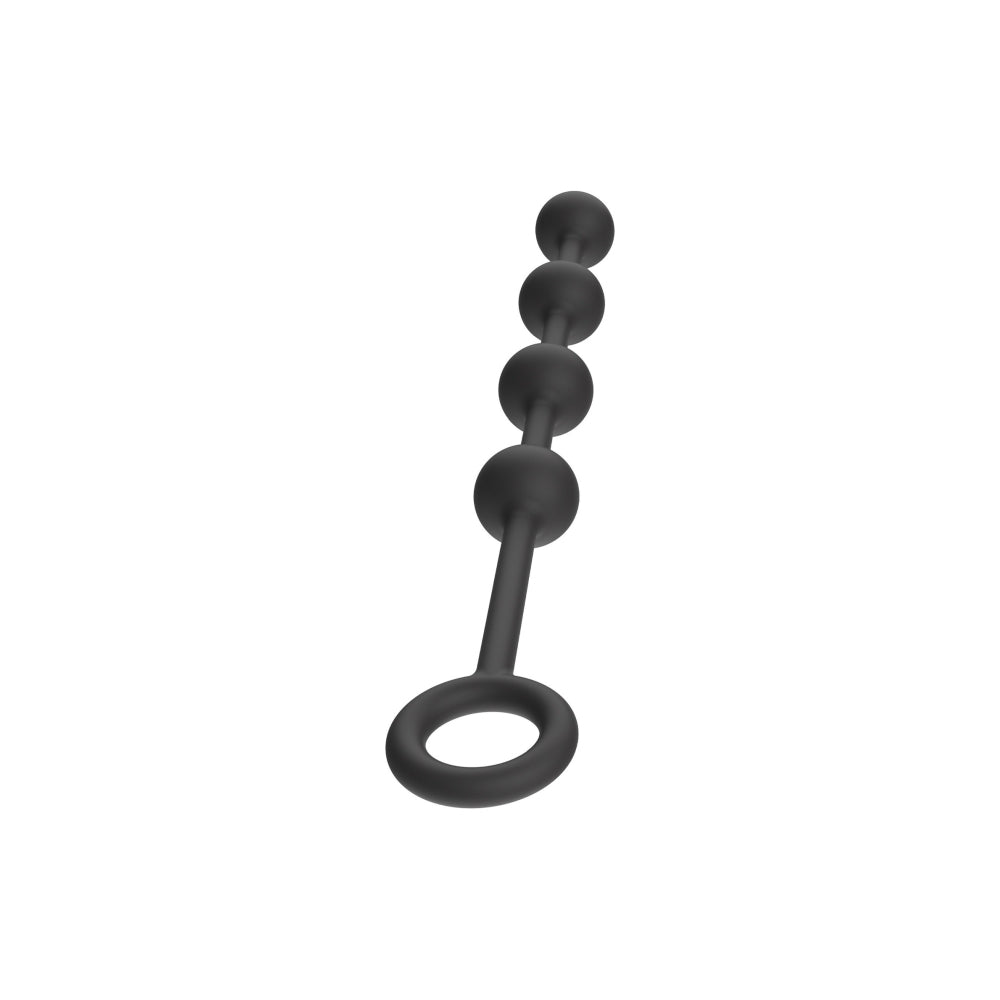 Bile Anale Medii Hidden Desire Extreme cu Greutate Ridicata - Negru, 34 cm - Fabricate 100% din Silicon - Ideal pentru senzatii intense - Capat inelat pentru control total