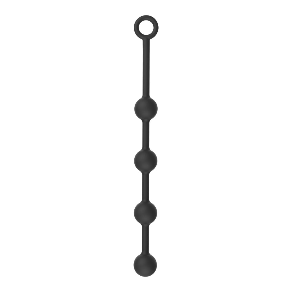 Bile Anale Mari Hidden Desire Extreme cu Greutate Ridicata - Negru, 39 cm - Fabricate 100% din Silicon - Ideal pentru senzatii intense - Capat inelat pentru control total