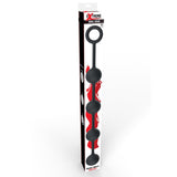 Bile Anale XL Hidden Desire Extreme cu Greutate Ridicata - Negru, 49 cm - Fabricate 100% din Silicon - Ideal pentru senzatii intense - Capat inelat pentru control total