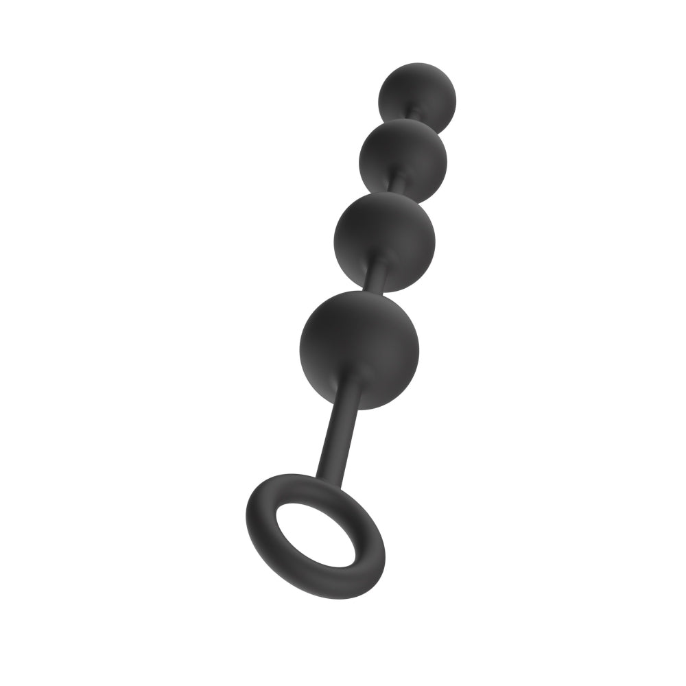 Bile Anale XL Hidden Desire Extreme cu Greutate Ridicata - Negru, 49 cm - Fabricate 100% din Silicon - Ideal pentru senzatii intense - Capat inelat pentru control total