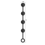 Bile Anale XL Hidden Desire Extreme cu Greutate Ridicata - Negru, 49 cm - Fabricate 100% din Silicon - Ideal pentru senzatii intense - Capat inelat pentru control total