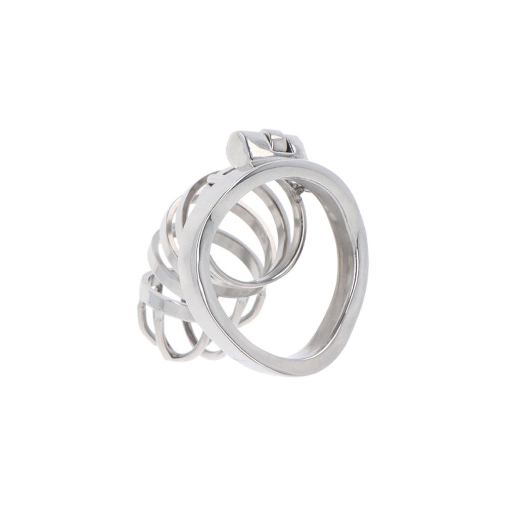 Cusca BDSM Castitate Pentru Penis Metal 7.9 cm - din metal pentru control maxim asupra erectiei si a orgasmului - mecanism de blocare sigur - design reglabil pentru orice dimensiune de penis