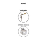 Cusca BDSM Castitate Pentru Penis Metal 7.9 cm - din metal pentru control maxim asupra erectiei si a orgasmului - mecanism de blocare sigur - design reglabil pentru orice dimensiune de penis