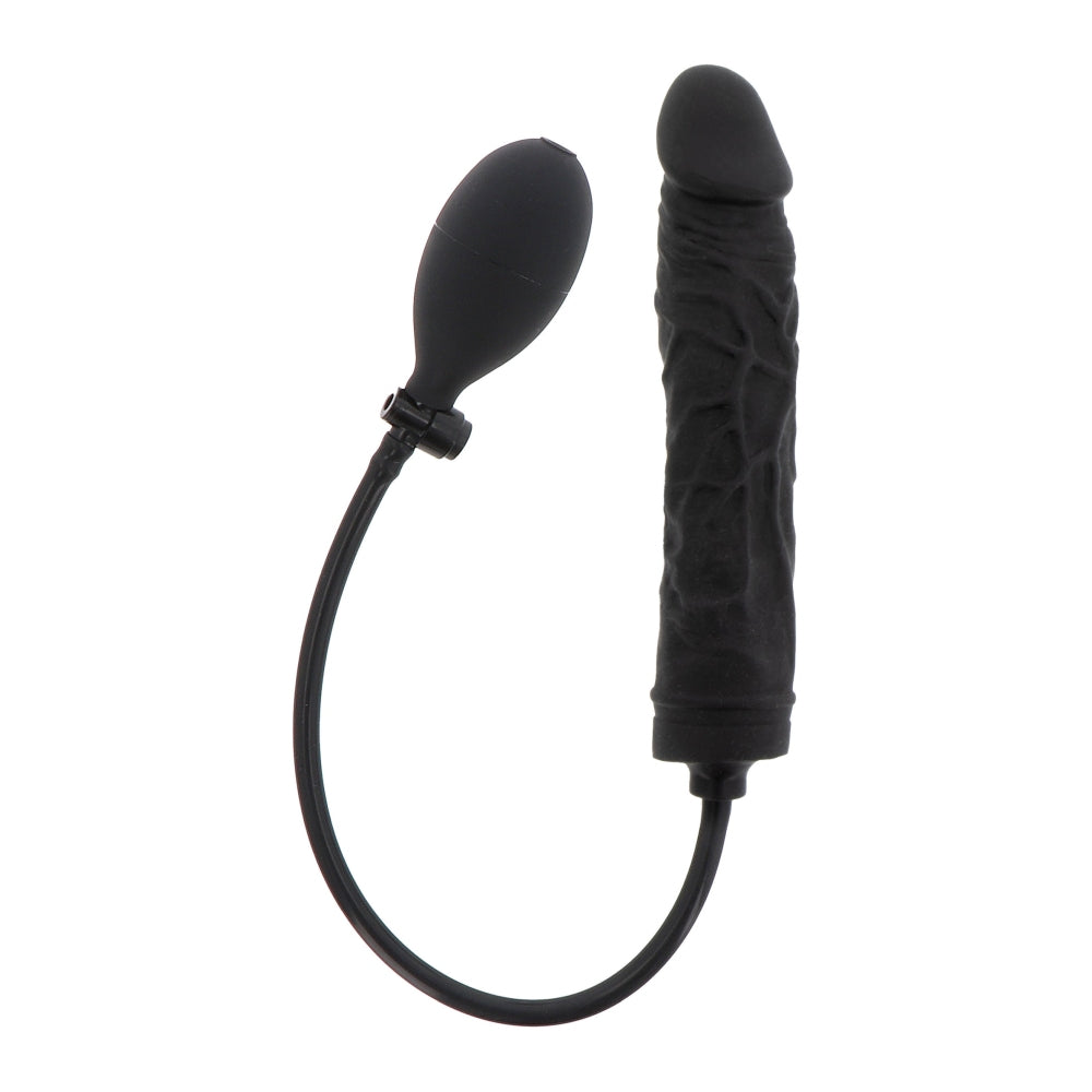 Dildo Gonflabil Hidden Desire - Negru, 21.5 cm - Fabricat din 100% Silicon - Supapa de eliberare rapida