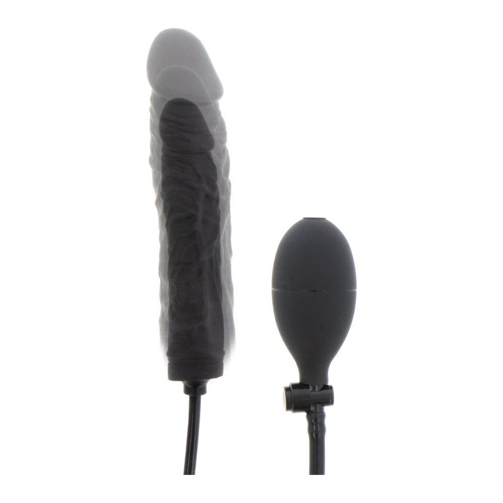 Dildo Gonflabil Hidden Desire - Negru, 21.5 cm - Fabricat din 100% Silicon - Supapa de eliberare rapida