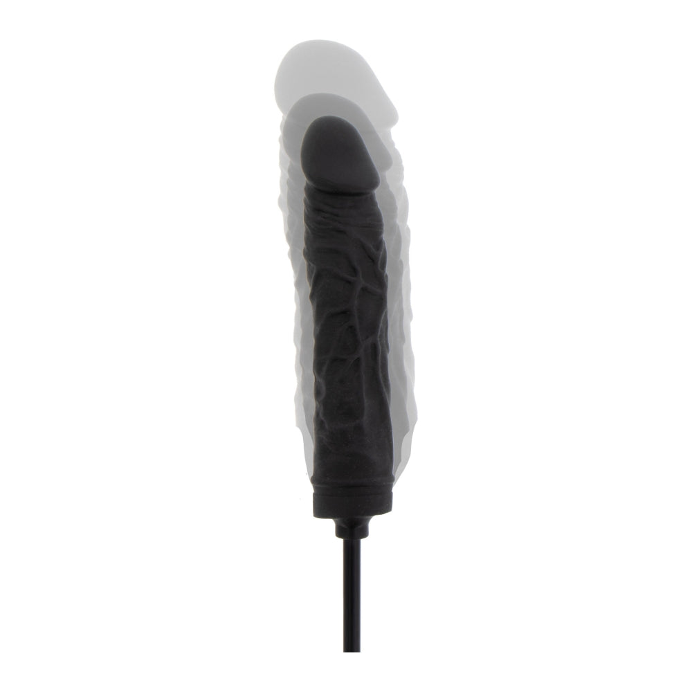 Dildo Gonflabil Hidden Desire - Negru, 21.5 cm - Fabricat din 100% Silicon - Supapa de eliberare rapida